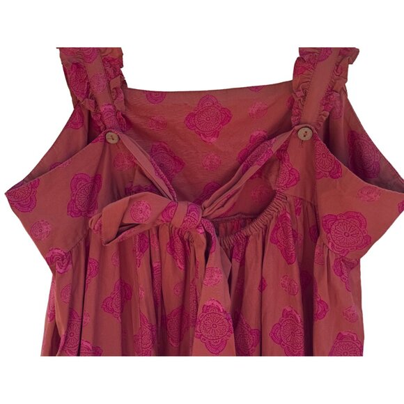 Free People Katya Printed One Piece  - 100% Cotton Wide Leg Jumpsuit - Size M - Picture 5 of 10